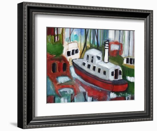 Boats in Cap Sante Marina, C.2018 (Watercolor and Casein on Paper)-Janel Bragg-Framed Giclee Print
