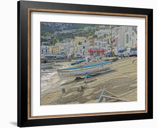 Boats in Capri Harbour Italy-Markus Bleichner-Framed Art Print