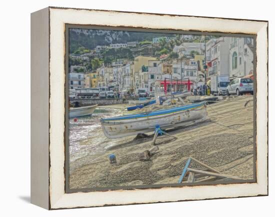 Boats in Capri Harbour Italy-Markus Bleichner-Framed Stretched Canvas