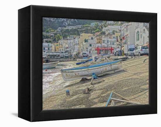 Boats in Capri Harbour Italy-Markus Bleichner-Framed Stretched Canvas