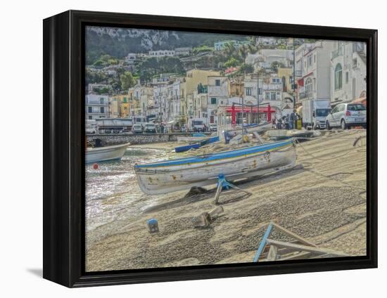 Boats in Capri Harbour Italy-Markus Bleichner-Framed Stretched Canvas