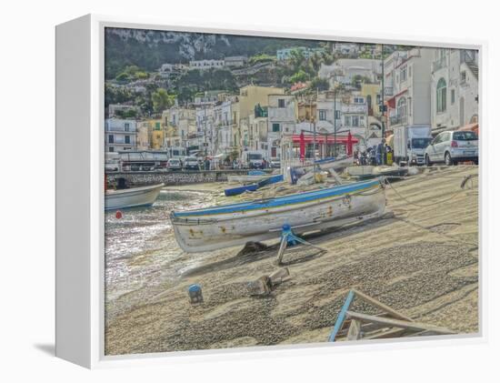 Boats in Capri Harbour Italy-Markus Bleichner-Framed Stretched Canvas