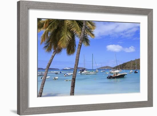 Boats in Cruz Bay, St. John, United States Virgin Islands, West Indies, Caribbean, Central America-Richard Cummins-Framed Photographic Print