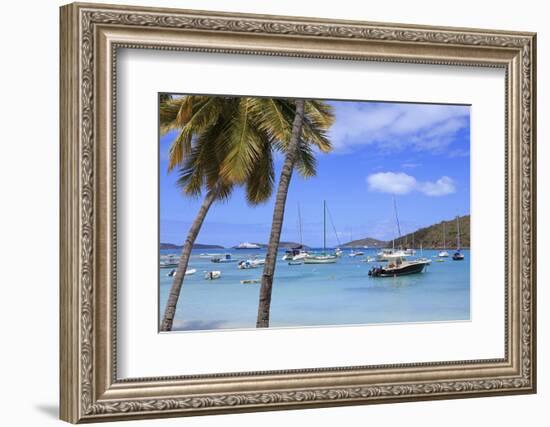 Boats in Cruz Bay, St. John, United States Virgin Islands, West Indies, Caribbean, Central America-Richard Cummins-Framed Photographic Print