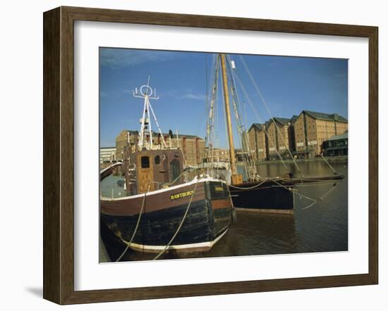 Boats in Docks, Gloucester, Gloucestershire, England, United Kingdom, Europe-Hunter David-Framed Photographic Print