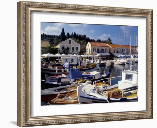 Boats in Fiscardo Harbour, Cephalonia (Kefallinia), Ionian Islands, Greece-Jonathan Hodson-Framed Photographic Print