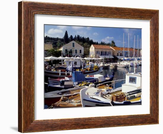 Boats in Fiscardo Harbour, Cephalonia (Kefallinia), Ionian Islands, Greece-Jonathan Hodson-Framed Photographic Print