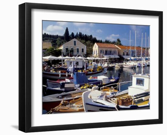 Boats in Fiscardo Harbour, Cephalonia (Kefallinia), Ionian Islands, Greece-Jonathan Hodson-Framed Photographic Print