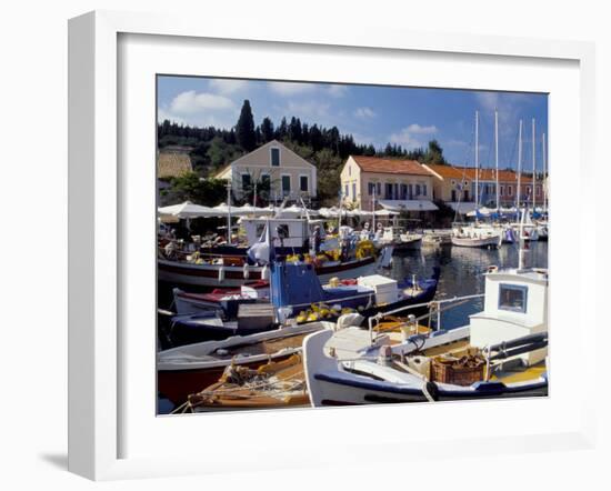 Boats in Fiscardo Harbour, Cephalonia (Kefallinia), Ionian Islands, Greece-Jonathan Hodson-Framed Photographic Print