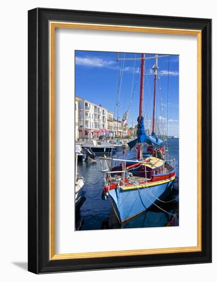 Boats in Harbor, Meze, Herault, Languedoc Roussillon Region, France, Europe-Guy Thouvenin-Framed Photographic Print