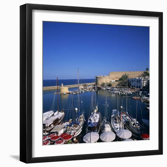 Boats in Harbour and Kyrenia Castle, Kyrenia, North Cyprus-Christopher Rennie-Framed Photographic Print