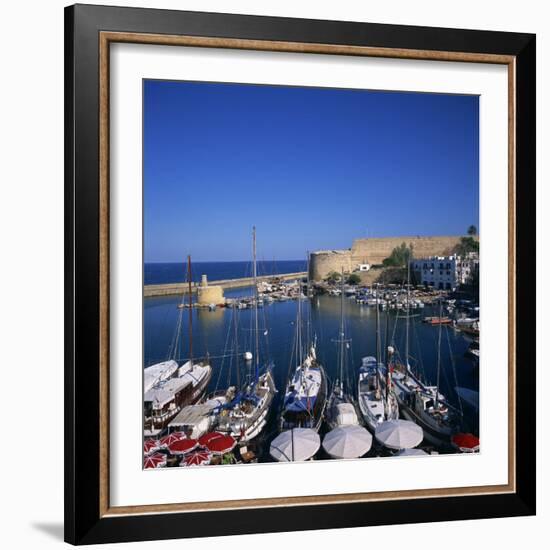 Boats in Harbour and Kyrenia Castle, Kyrenia, North Cyprus-Christopher Rennie-Framed Photographic Print
