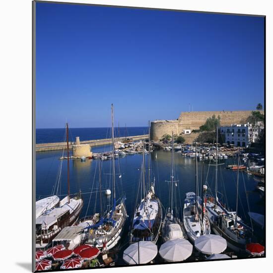 Boats in Harbour and Kyrenia Castle, Kyrenia, North Cyprus-Christopher Rennie-Mounted Photographic Print