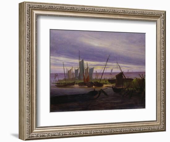 Boats in Harbour at Evening, 1828-Caspar David Friedrich-Framed Giclee Print