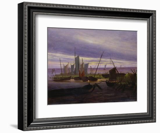 Boats in Harbour at Evening, 1828-Caspar David Friedrich-Framed Giclee Print