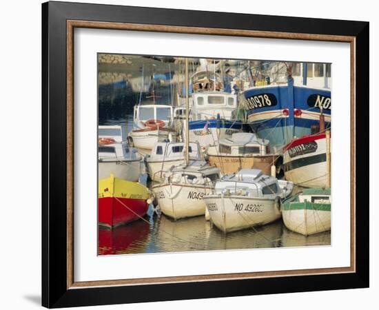 Boats in Harbour, Noirmoutier-En-Ile, Island of Noirmoutier, Vendee, France-Bruno Barbier-Framed Photographic Print