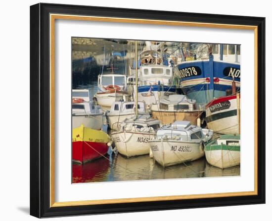 Boats in Harbour, Noirmoutier-En-Ile, Island of Noirmoutier, Vendee, France-Bruno Barbier-Framed Photographic Print