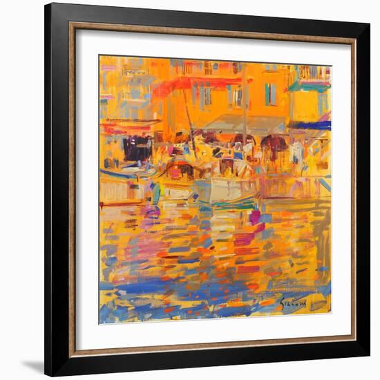 Boats in Harbour, Saint-Tropez-Peter Graham-Framed Giclee Print