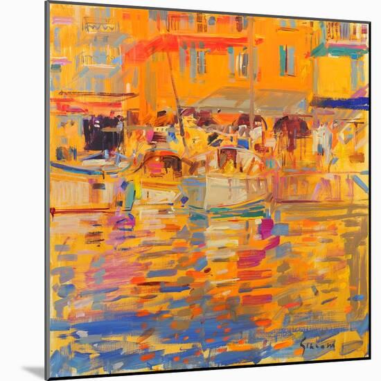 Boats in Harbour, Saint-Tropez-Peter Graham-Mounted Giclee Print