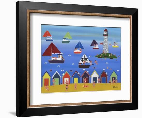 Boats in Lighthouse Bay-Gordon Barker-Framed Giclee Print