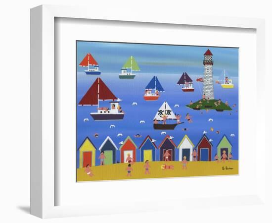 Boats in Lighthouse Bay-Gordon Barker-Framed Giclee Print