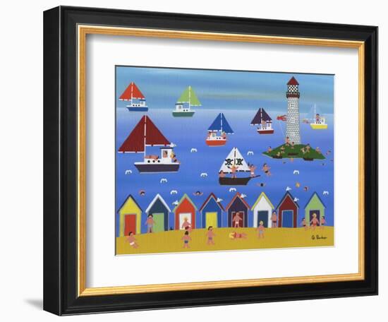 Boats in Lighthouse Bay-Gordon Barker-Framed Giclee Print