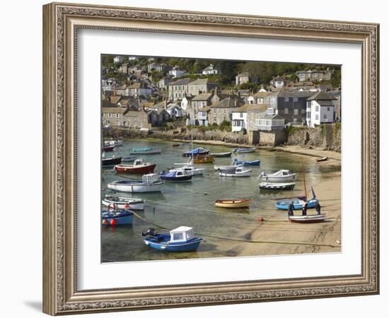 Boats in Mousehole Harbour, Near Penzance, Cornwall, England-David Wall-Framed Photographic Print