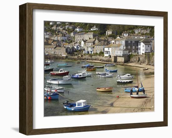 Boats in Mousehole Harbour, Near Penzance, Cornwall, England-David Wall-Framed Photographic Print