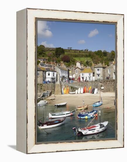 Boats in Mousehole Harbour, Near Penzance, Cornwall, England-David Wall-Framed Premier Image Canvas