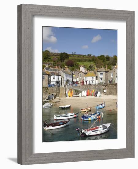 Boats in Mousehole Harbour, Near Penzance, Cornwall, England-David Wall-Framed Photographic Print