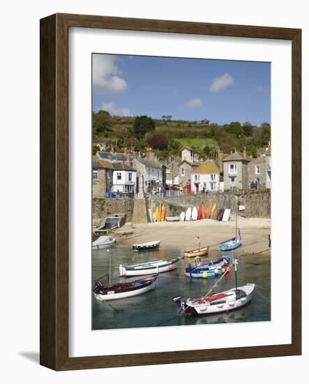 Boats in Mousehole Harbour, Near Penzance, Cornwall, England-David Wall-Framed Photographic Print