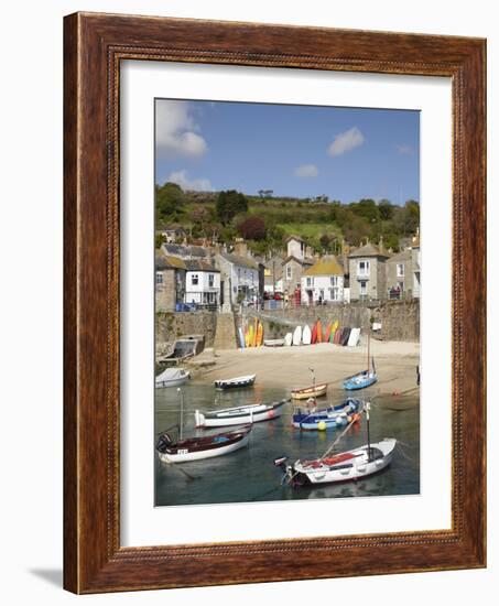 Boats in Mousehole Harbour, Near Penzance, Cornwall, England-David Wall-Framed Photographic Print