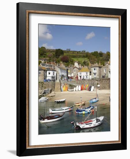 Boats in Mousehole Harbour, Near Penzance, Cornwall, England-David Wall-Framed Photographic Print