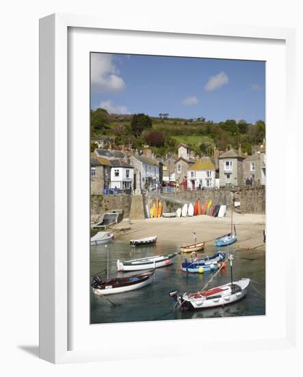 Boats in Mousehole Harbour, Near Penzance, Cornwall, England-David Wall-Framed Photographic Print