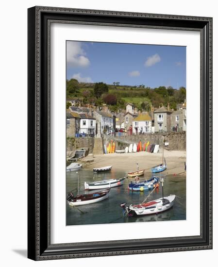 Boats in Mousehole Harbour, Near Penzance, Cornwall, England-David Wall-Framed Photographic Print