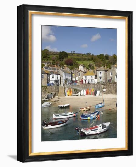 Boats in Mousehole Harbour, Near Penzance, Cornwall, England-David Wall-Framed Photographic Print