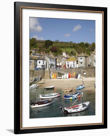 Boats in Mousehole Harbour, Near Penzance, Cornwall, England-David Wall-Framed Photographic Print