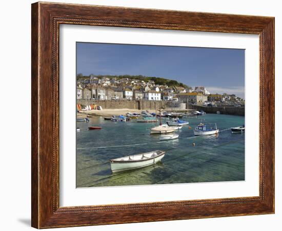 Boats in Mousehole Harbour, Near Penzance, Cornwall, England-David Wall-Framed Photographic Print