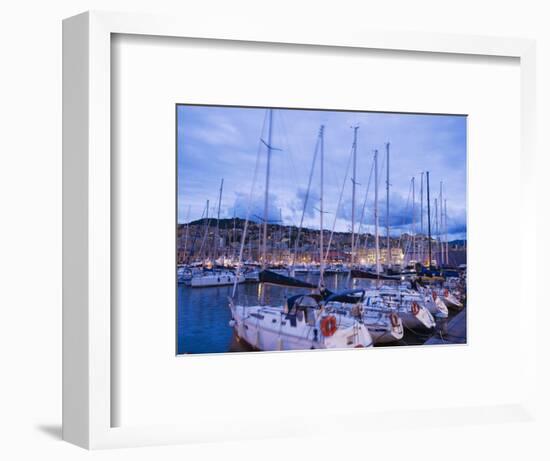 Boats in Porto Vecchio Marina, Genoa (Genova), Liguria, Italy, Europe-Christian Kober-Framed Photographic Print