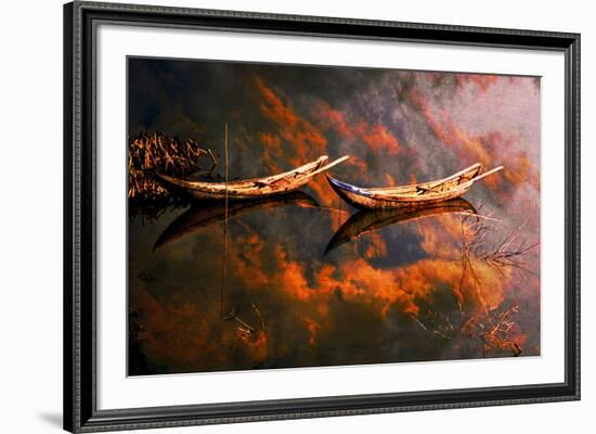 Boats In Reflection-Nhiem Hoang The-Framed Giclee Print