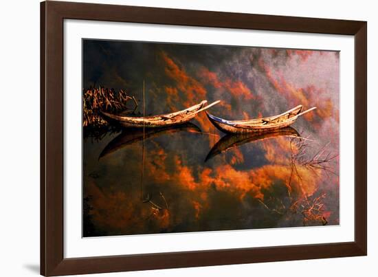 Boats In Reflection-Nhiem Hoang The-Framed Giclee Print