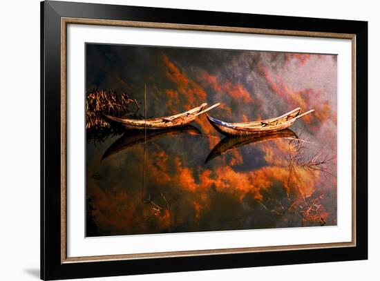 Boats In Reflection-Nhiem Hoang The-Framed Giclee Print