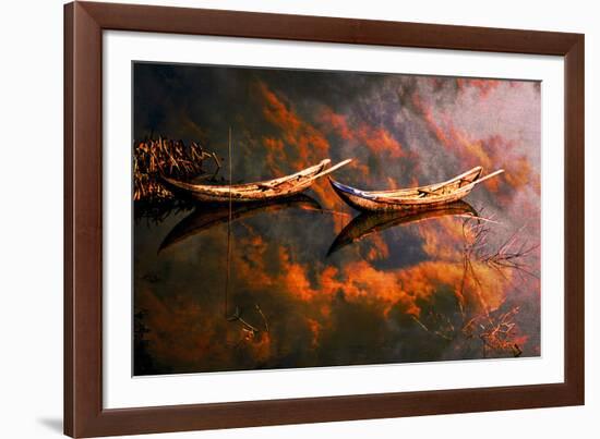 Boats In Reflection-Nhiem Hoang The-Framed Giclee Print