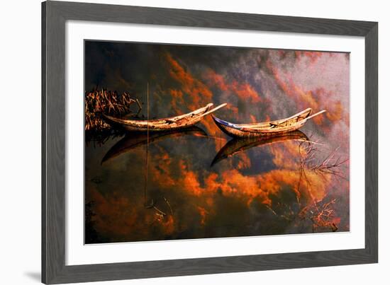 Boats In Reflection-Nhiem Hoang The-Framed Giclee Print