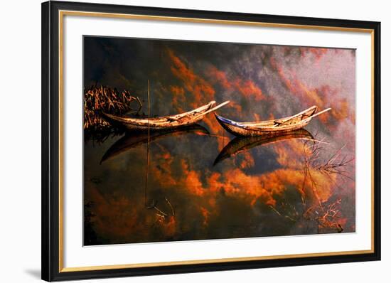 Boats In Reflection-Nhiem Hoang The-Framed Giclee Print