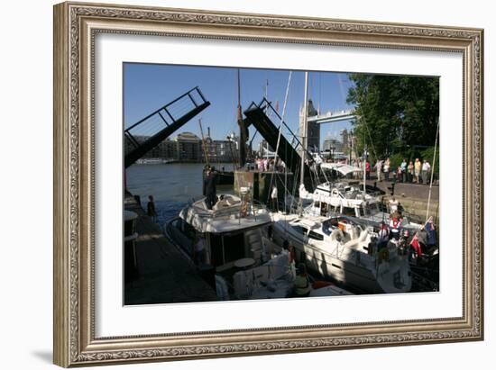 Boats in St Katherines Lock, London-Peter Thompson-Framed Photographic Print