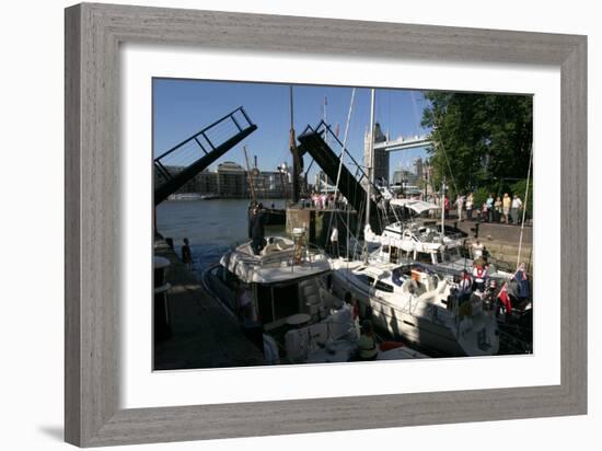 Boats in St Katherines Lock, London-Peter Thompson-Framed Photographic Print