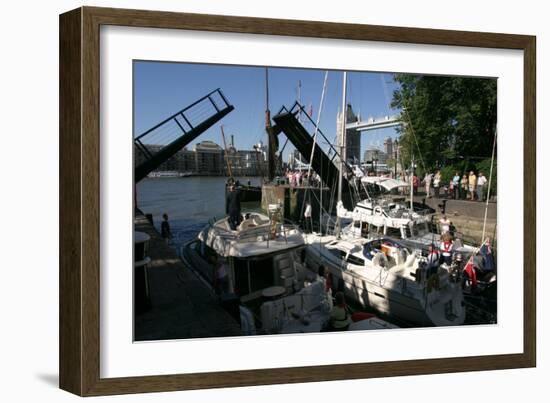 Boats in St Katherines Lock, London-Peter Thompson-Framed Photographic Print