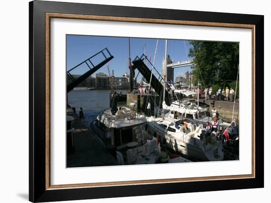 Boats in St Katherines Lock, London-Peter Thompson-Framed Photographic Print