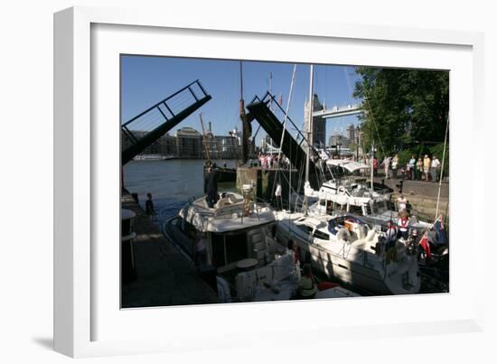 Boats in St Katherines Lock, London-Peter Thompson-Framed Photographic Print